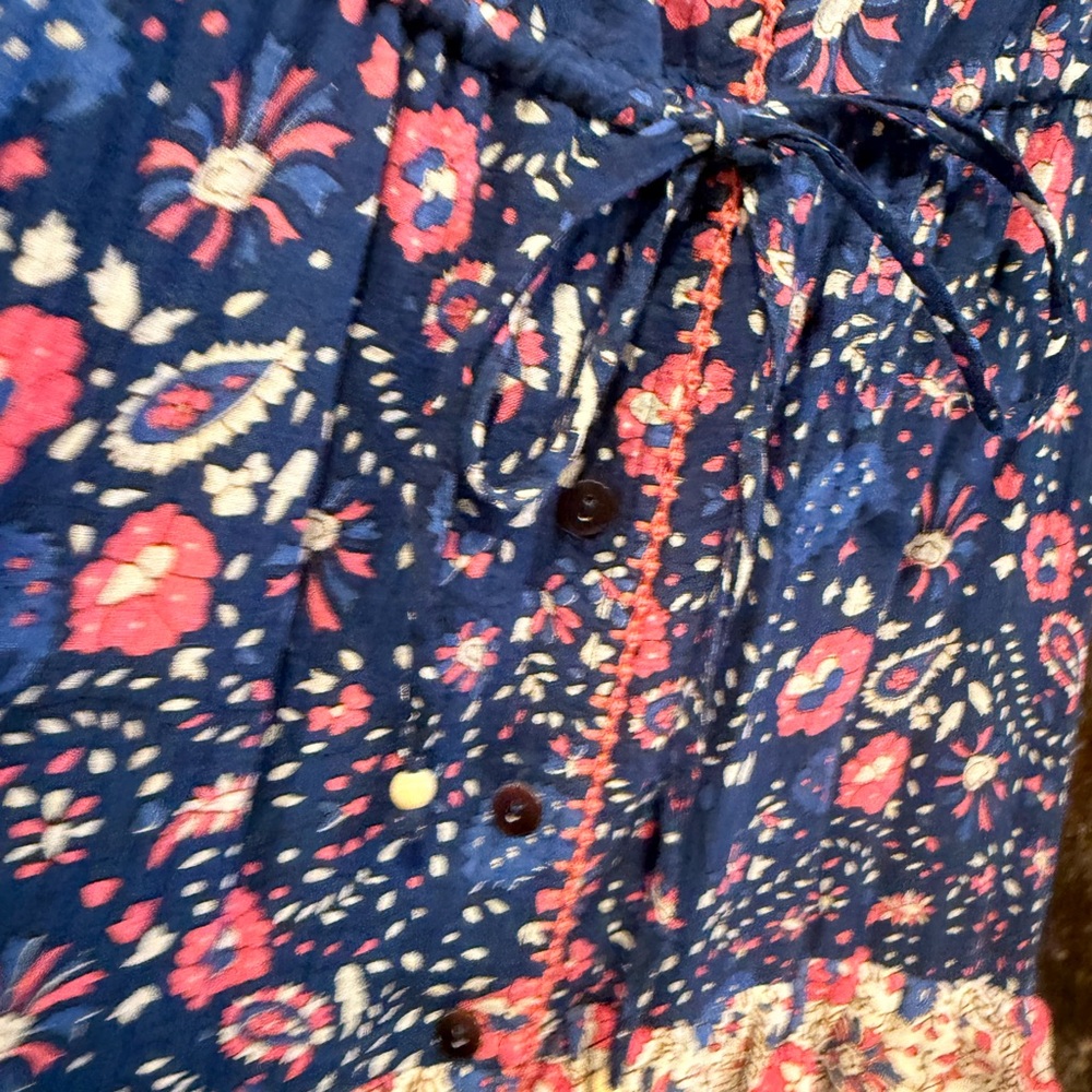 Chasing Unicorns - Dream On Ruffle Maxi Dress. Blue and Pink. Small. - Picture 5 of 10